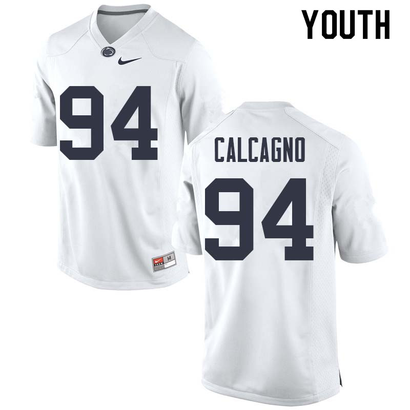 Youth #94 Joe Calcagno Penn State Nittany Lions College Football Jerseys Sale-White